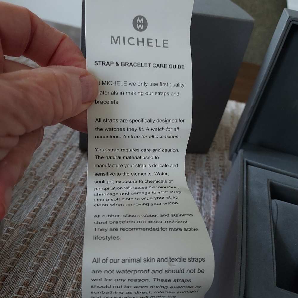 Michele Silver Women Watch Large Face, All Orginal Packaging - Picture 10 of 11
